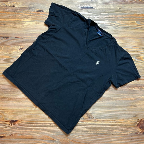 Ralph Lauren Sport Black V-Neck Short Sleeve T-Shirt - Picture 1 of 5